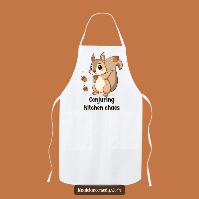 Funny Squirrel Magician Apron: Cook with Acorn Magic, A Hilarious Kitchen Gift!