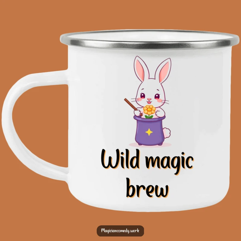 Funny Rabbit Magician Camping Mug: Outdoor Magic, Perfect Funny Gift