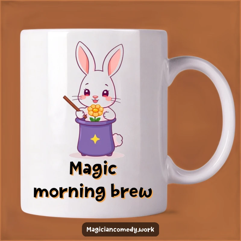 Funny Rabbit Magician Mug: Cute Flower Trick, Perfect Funny Gift