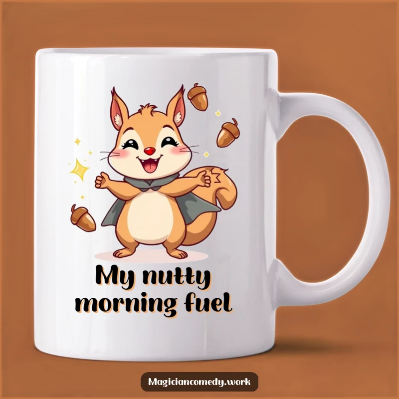 Funny Squirrel Magician Mug: Juggling Acorns, A Perfect Funny Gift