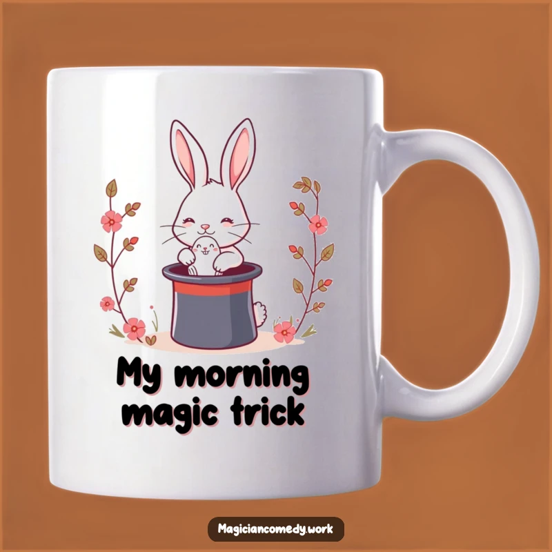 Funny Magic Rabbit Mug: Cute Bunny Pulling Surprise Friend, Perfect Gift Mug