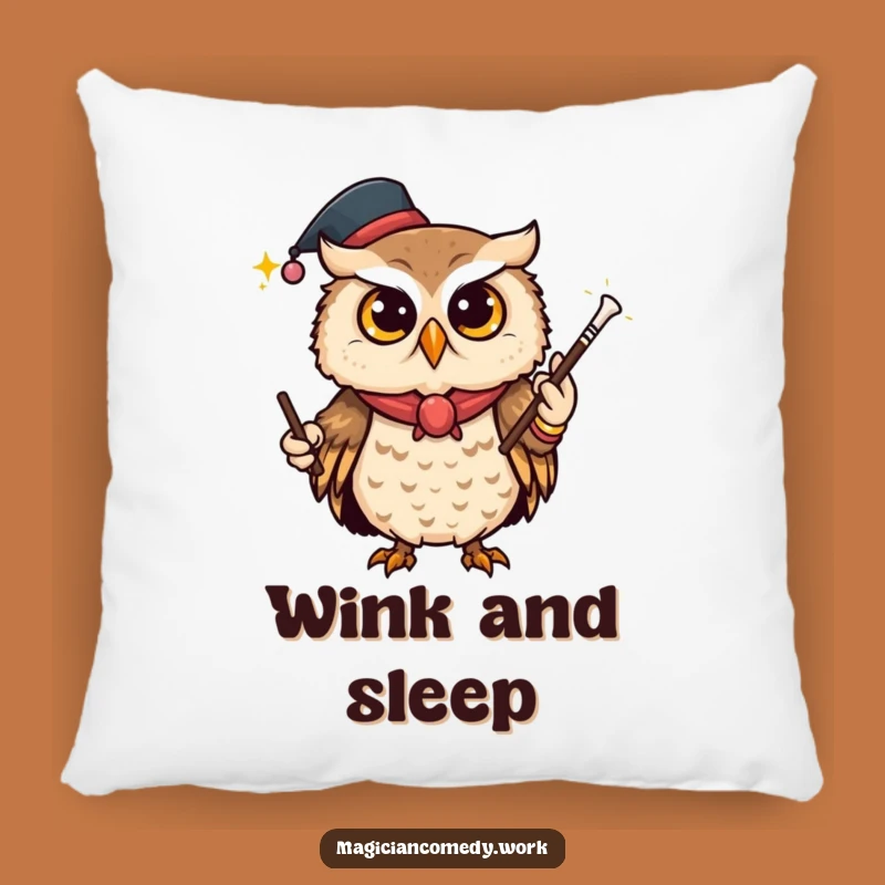 Funny Owl Magician Pillow: Soft Mysterious Comfort, Perfect Funny Gift