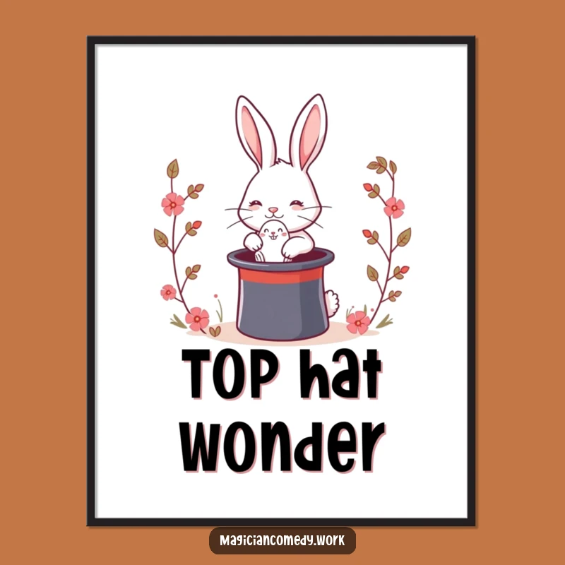 Funny Magic Rabbit Digital Print: Cute Bunny Illusion, Instant Laugh Decor