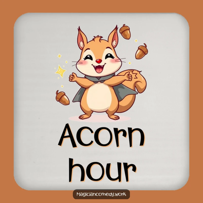 Funny Squirrel Juggling Coaster: Acorn Protection, Adorable Funny Gift