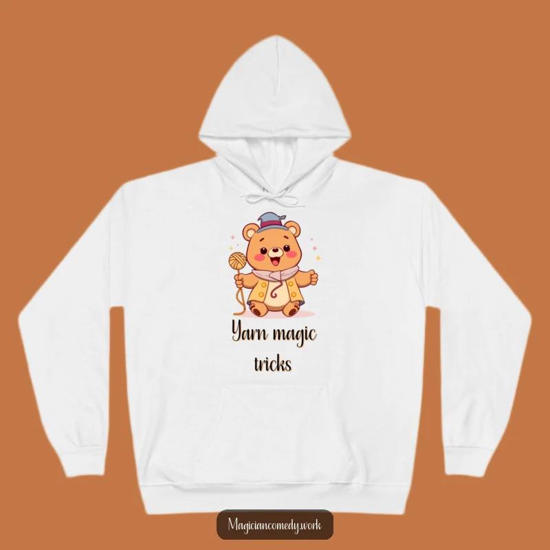 Funny Bear Magician Hoodie: Cozy Happy Vibes, Perfect Funny Gift