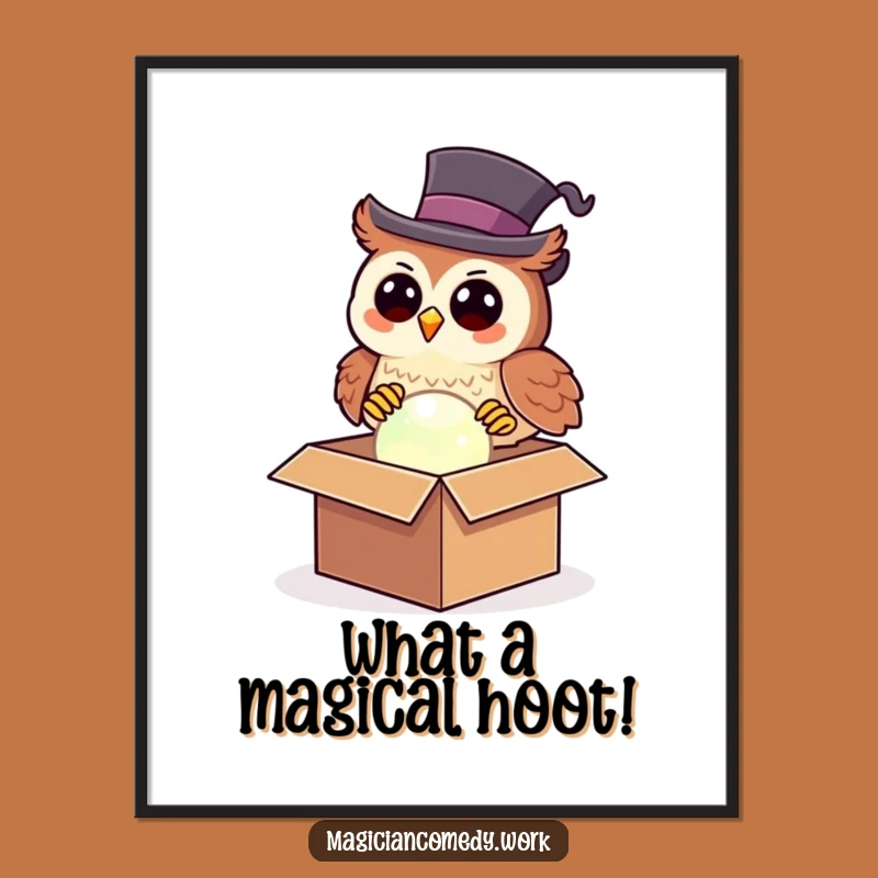Free Printable Owl Wall Art: Magical Top Hat Orb Downloadable Decor