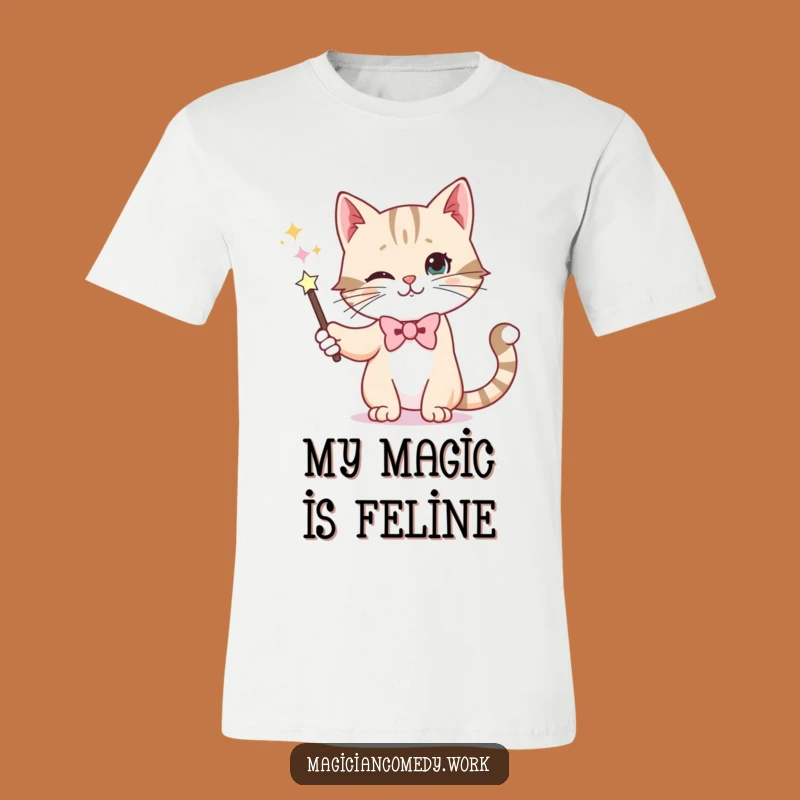 Funny Magic Cat T-Shirt - Comedic Apparel for Feline Illusionists